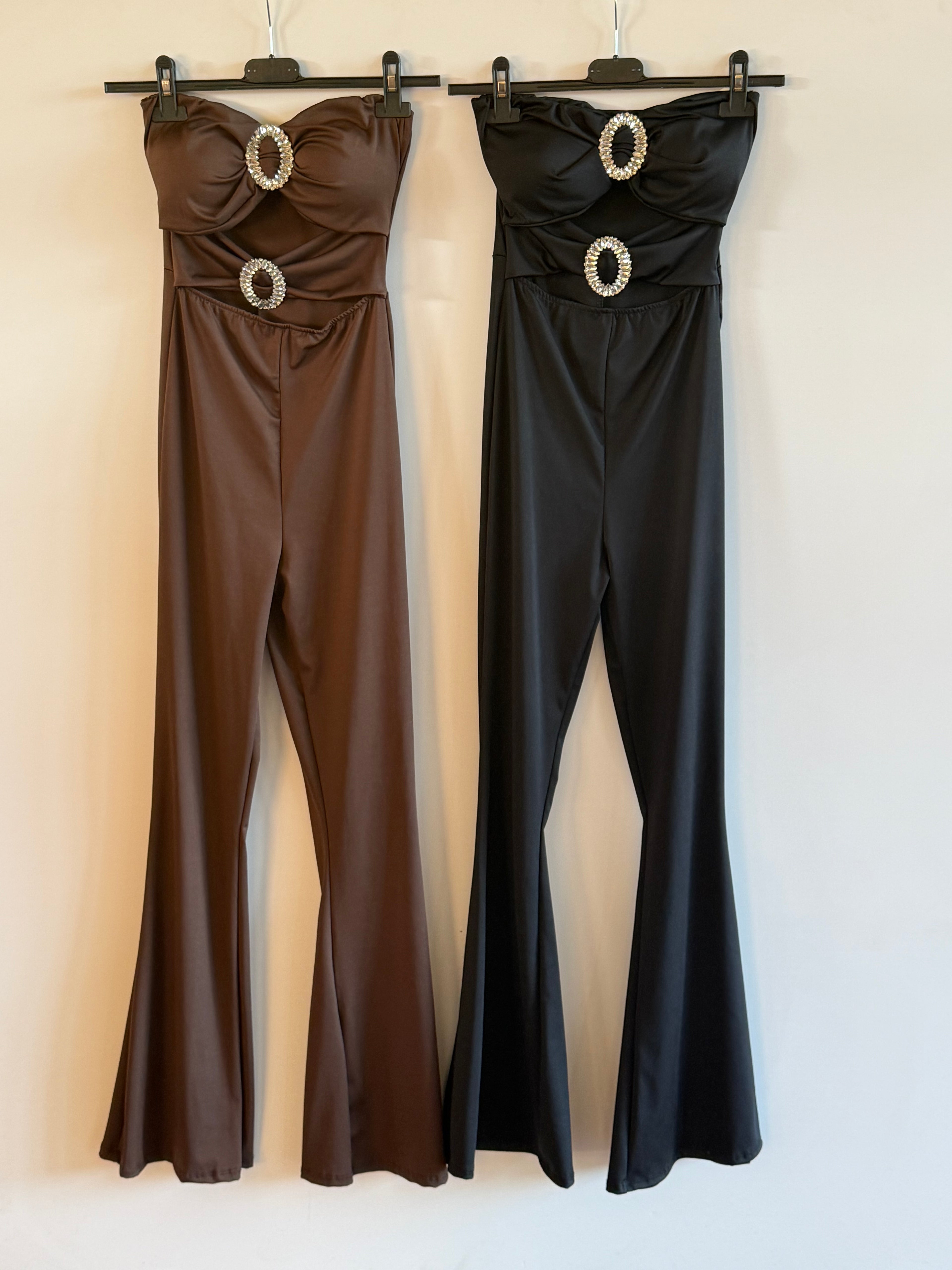 tutina con spacco frontale con dettaglio argentato