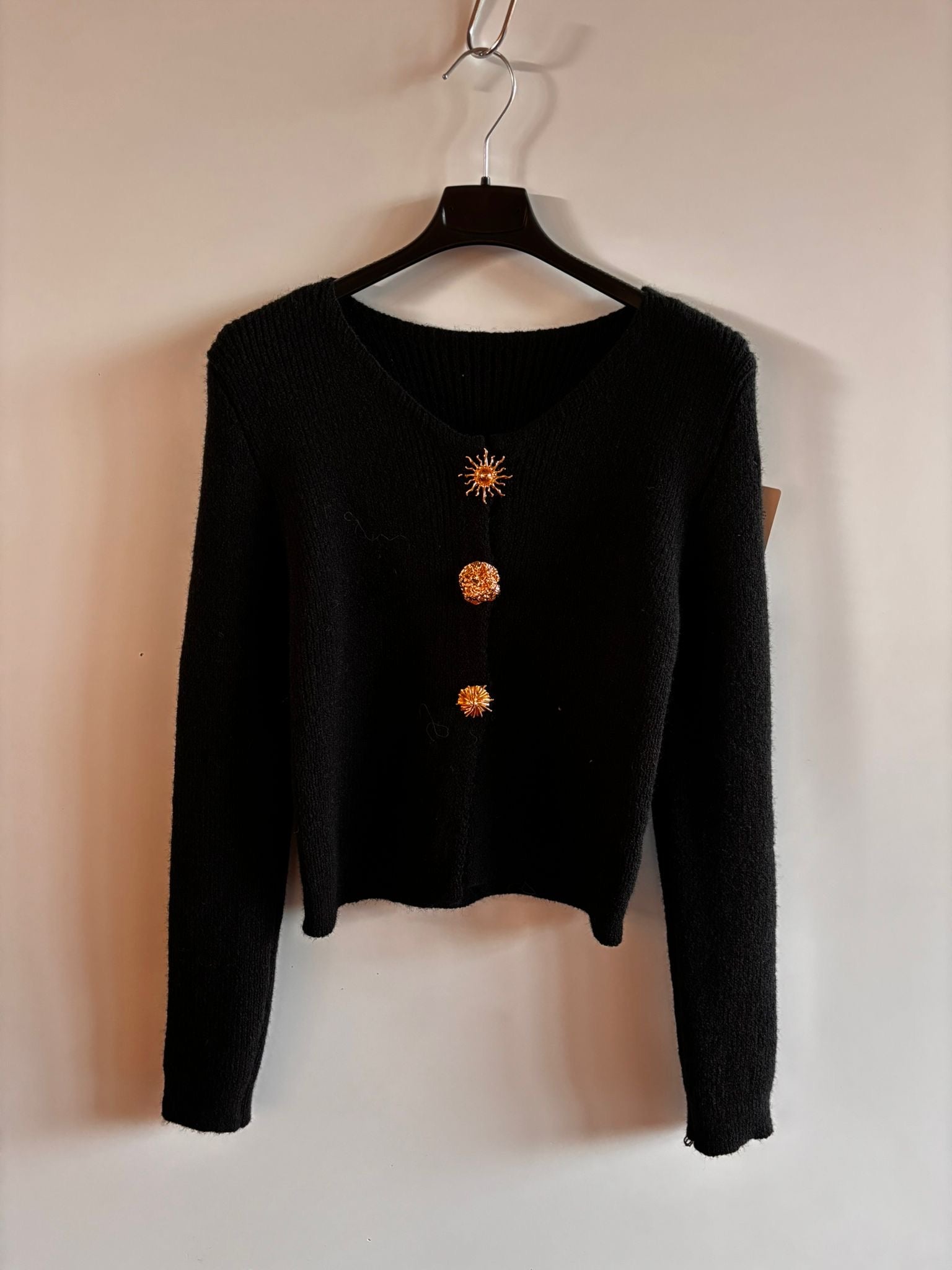 cardigan con dettaglio dorato