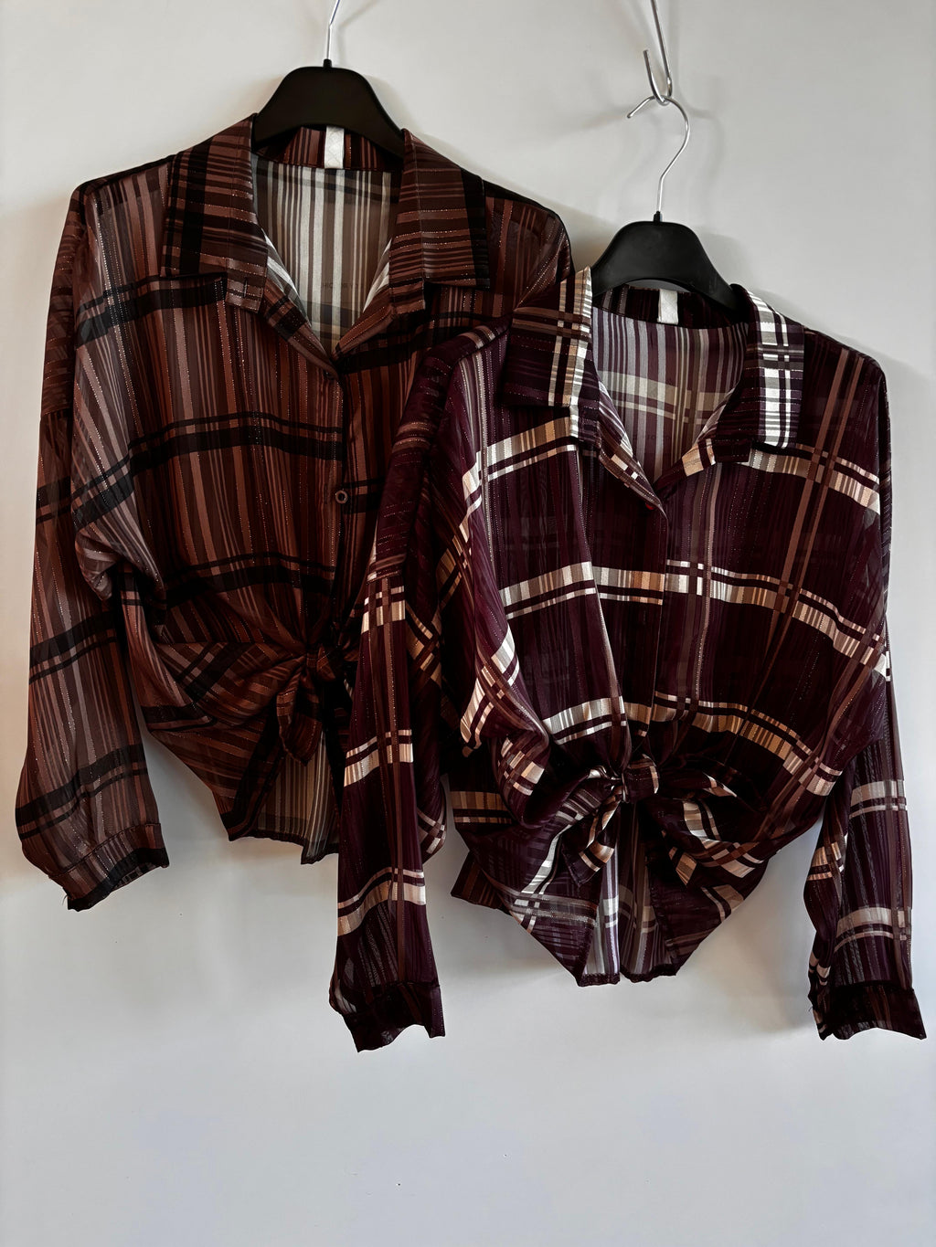 camicia trasparente fiocco