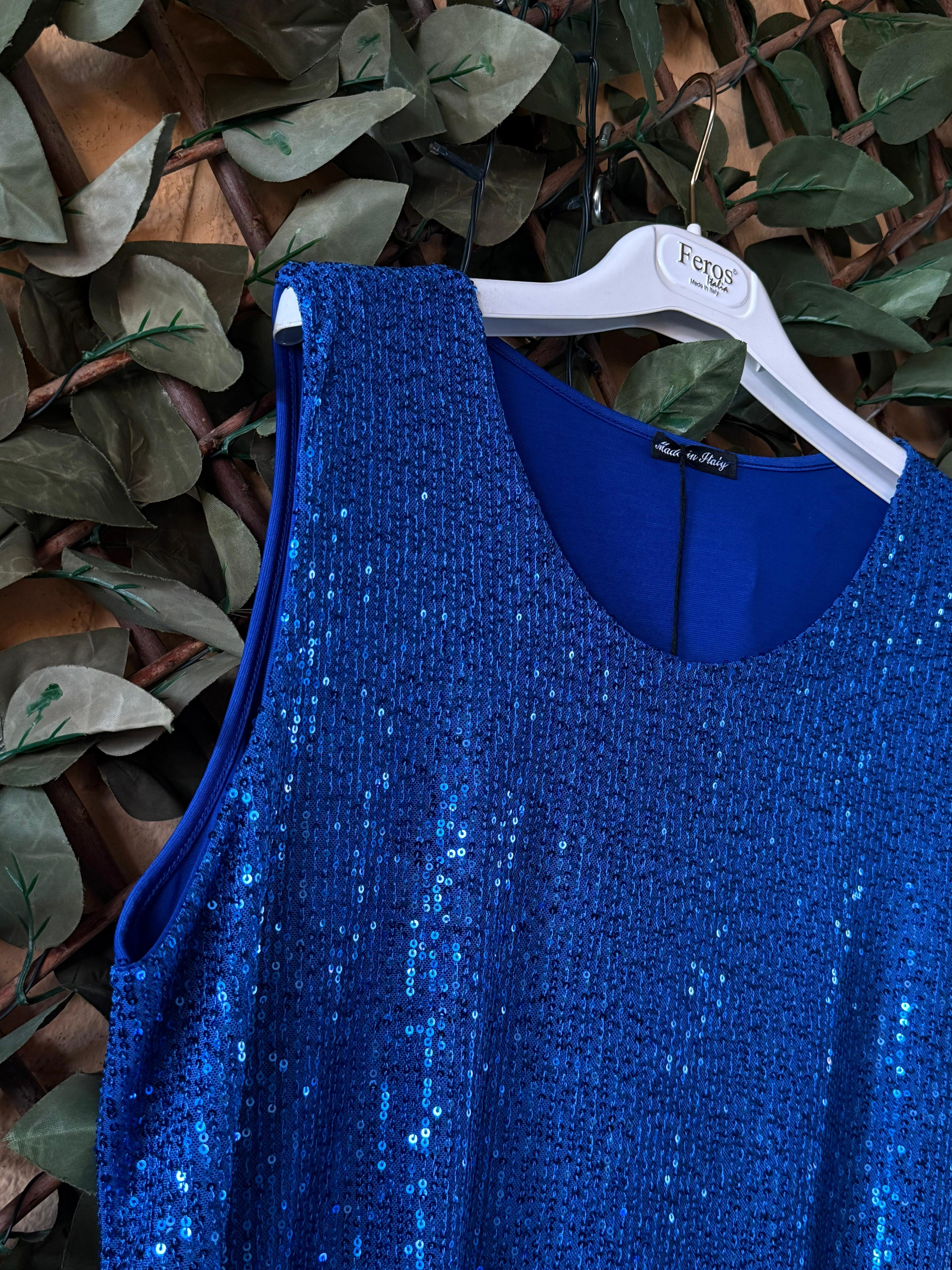 MAGLIA PAILLETTES SCOLLO TONDO