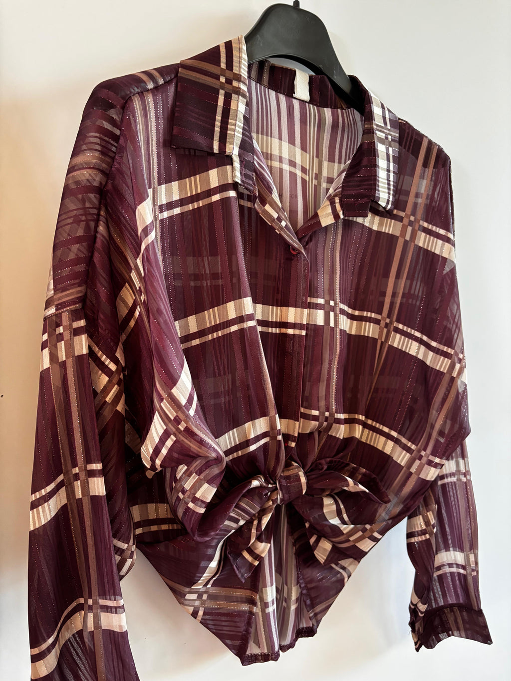 camicia trasparente fiocco