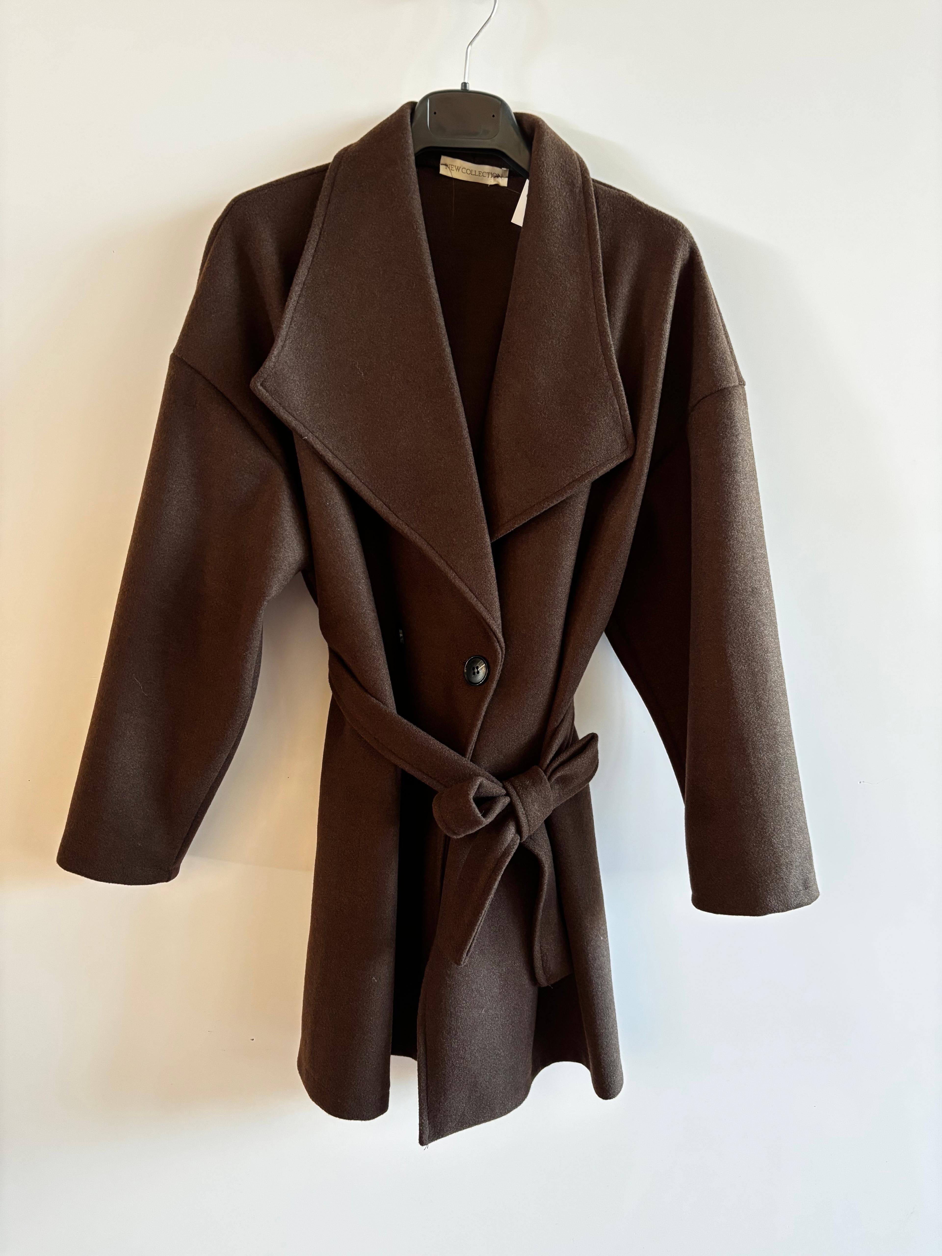 cappotto 3/4 con cintura