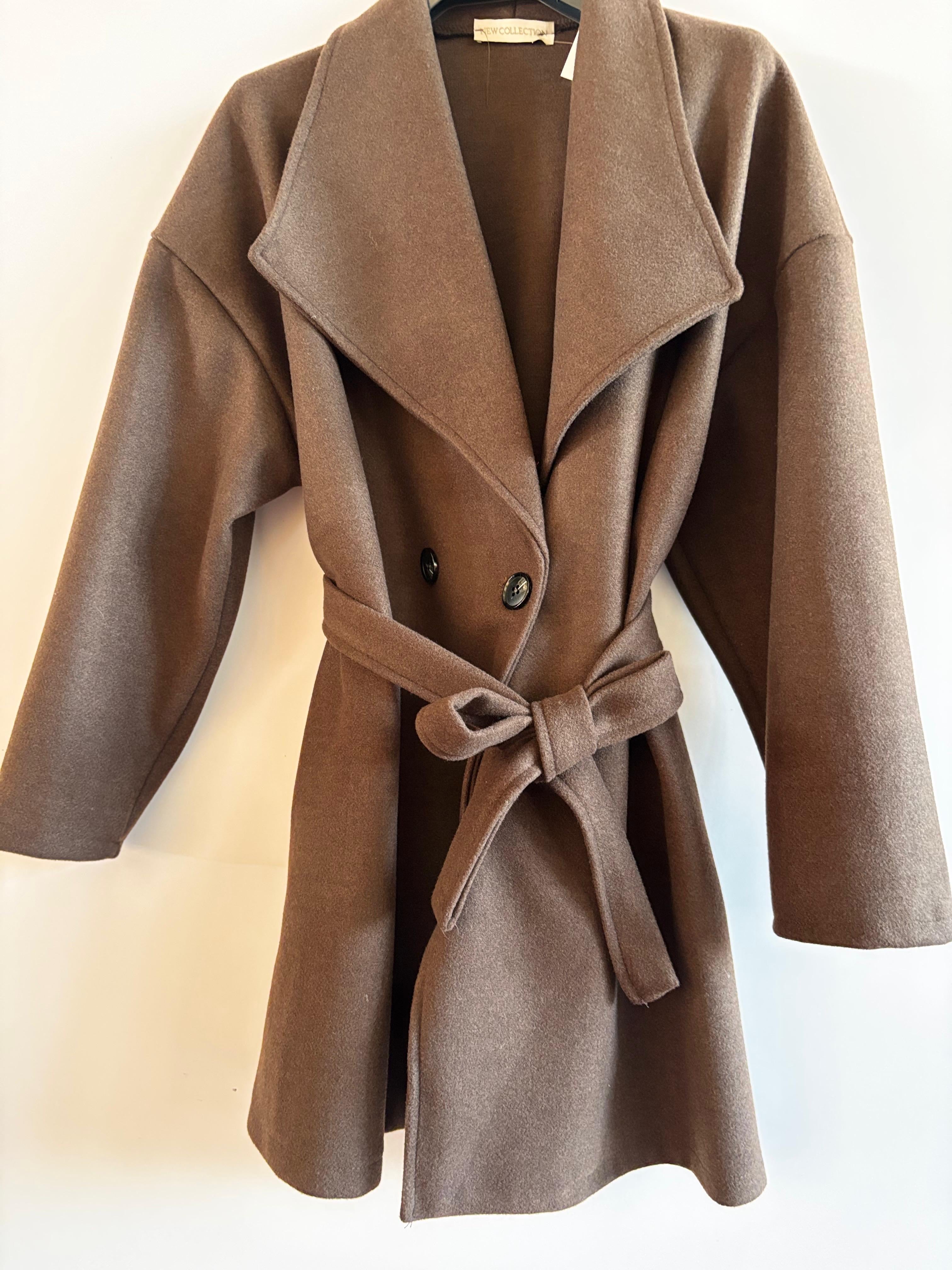 cappotto 3/4 con cintura