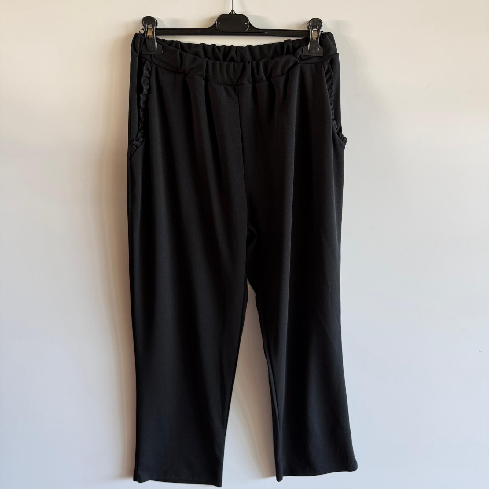 Pantalone Curvo con Ricamo Tasca