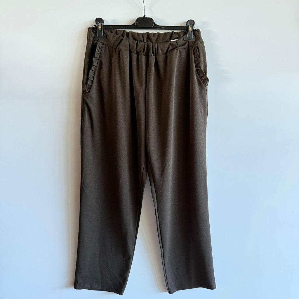 Pantalone Curvo con Ricamo Tasca